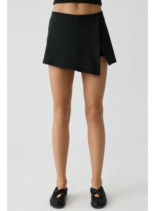 Urban Beat  FAYA Women's Ultra-Soft Black Wrap Skirt with Built-In Shorts. for Women | Best Price UAE