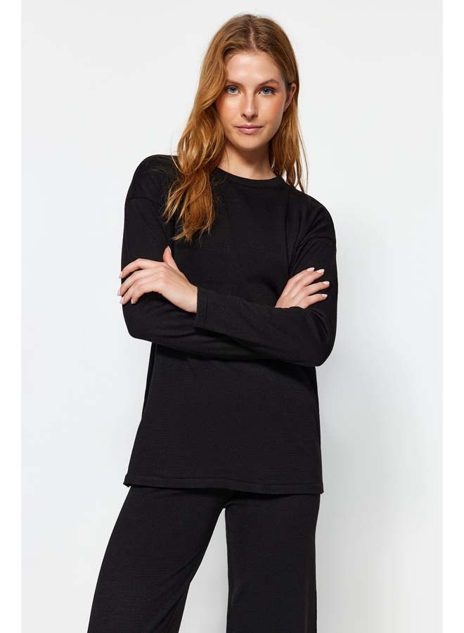 trendyol Black Basic Knitwear Bottom-Top Set TWOAW23AU00244 - Image 3
