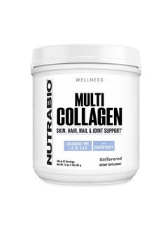 NutraBio NutraBio Multi Collagen Powder- Hydrolyzed Collagen Peptides for Glowing Hair & Skin- Grass-Fed- Collagen Powder for Women and Men- 45 Servings  - Image 1