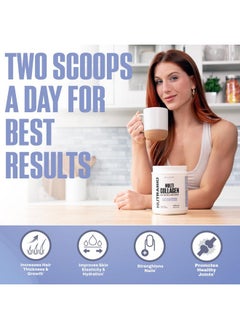 NutraBio NutraBio Multi Collagen Powder- Hydrolyzed Collagen Peptides for Glowing Hair & Skin- Grass-Fed- Collagen Powder for Women and Men- 45 Servings  - Image 2