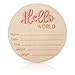 NQEUEPN Baby Announcement Sign 59in Wooden Hello World Newborn Signs Birth Announcement Sign Welcome Name Plaques for Newborn Boys and Girls Photo Props Baby Shower Hospital Nursery Light Pink - Image 2