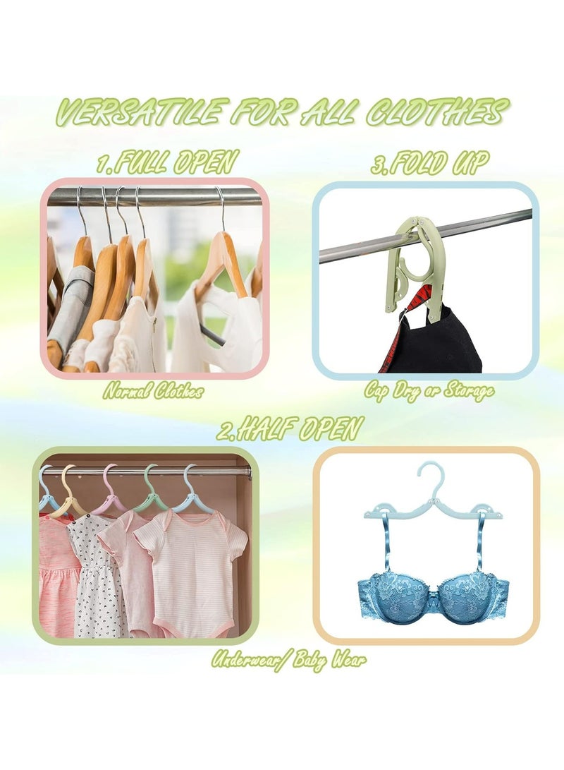 Oasisgalore 8pcs Foldable Travel Hangers with 16 Clips - Portable Clothes Drying Rack for Adults (Colorful) - Image 3