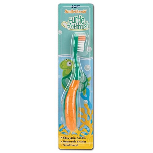 Practicon SmileGoods Y241 Turtle Toothbrush For First Time Brushers, 24 Tuft, Soft Bristle, 72 Individually Packaged Premium Toothbrushes, Assorted Colors Bulk Pack - Image 5