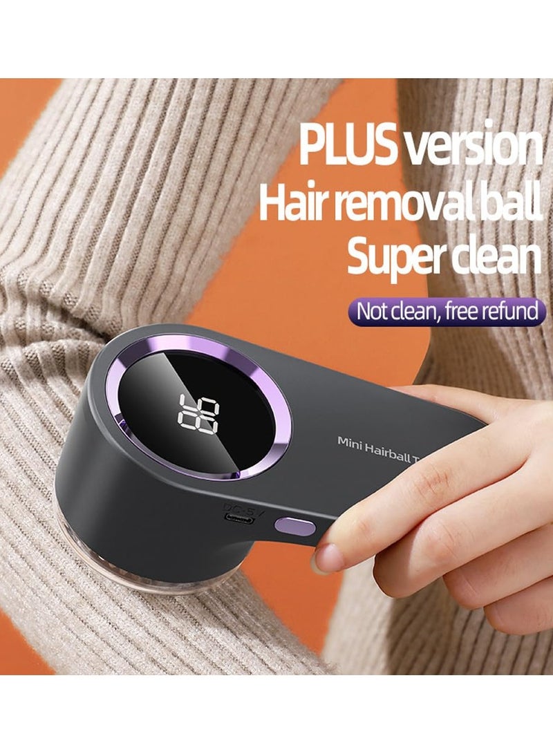 ماكينة حلاقة الوبر، ماكينة حلاقة للأقمشة قابلة لإعادة الشحن مع شاشة رقمية، ماكينة حلاقة للسترات مع شفرات ذات 6 أوراق وقفل أمان، مزيل للوبر بـ 3 سرعات لإزالة الزغب، والحبوب من الملابس والأثاث والأريكة - Image 5