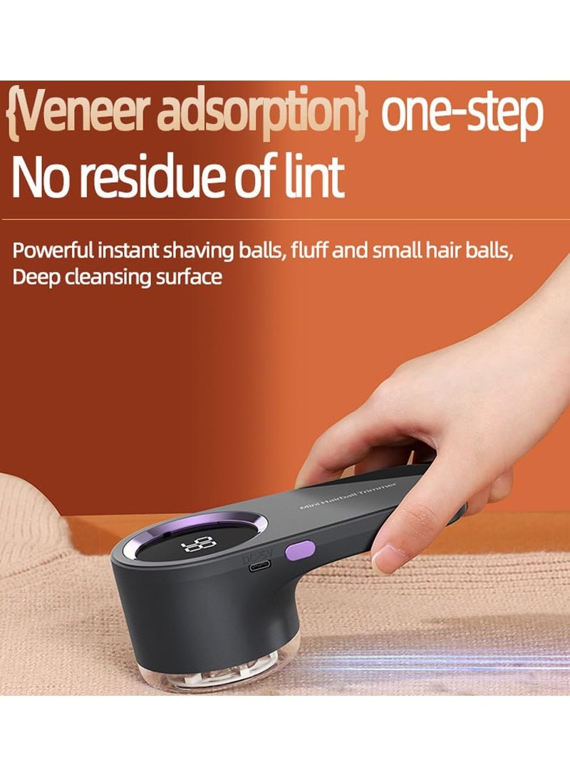 ماكينة حلاقة الوبر، ماكينة حلاقة للأقمشة قابلة لإعادة الشحن مع شاشة رقمية، ماكينة حلاقة للسترات مع شفرات ذات 6 أوراق وقفل أمان، مزيل للوبر بـ 3 سرعات لإزالة الزغب، والحبوب من الملابس والأثاث والأريكة - Image 4