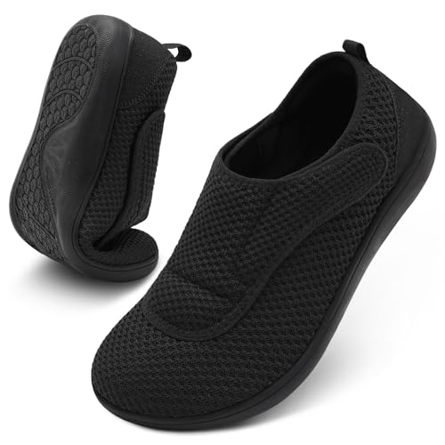 Scurtain Mens Walking Shoes Wide Width Diabetic Shoes for Men Elderly Seniors Adjustable Swollen Feet Neuropathy Orthopedic Edema Shoes Breathable Indoor Outdoor Slippers Summer Spring House Shoe Size 12 - Image 1