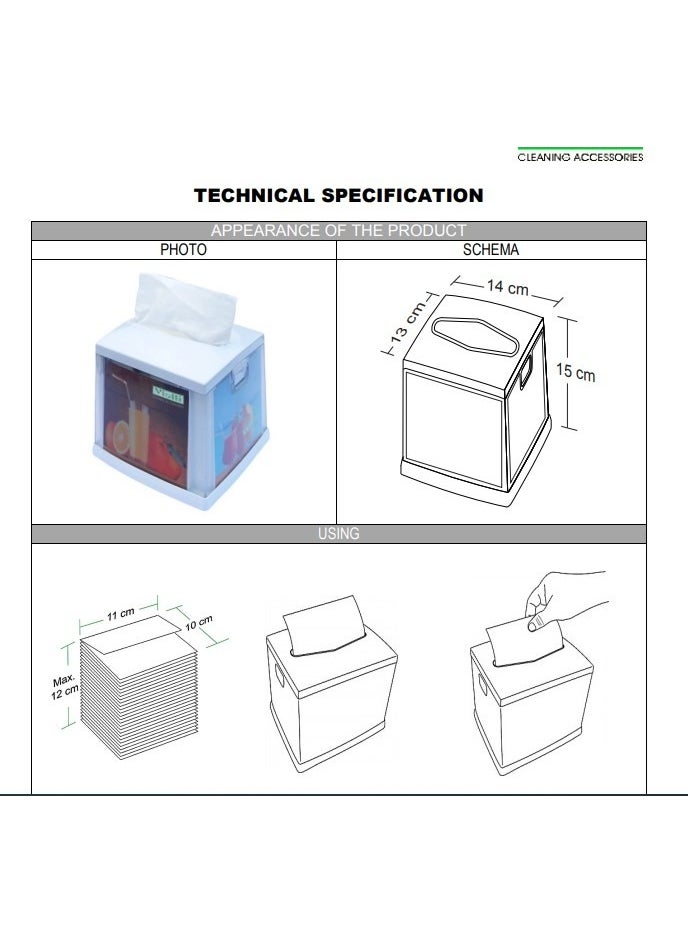 Vialli NG11B Desktop Napkin Holder with Top Pull-out Panel Black  - Image 2