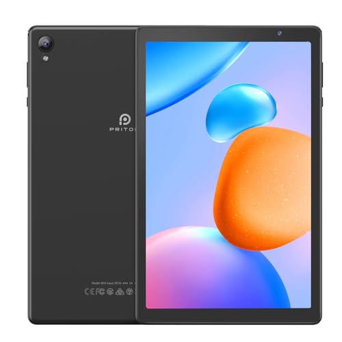 PRITOM Tablets 10 inch, TAB10 Android 14 Tablet, Quad-Core, WiFi, 32 GB, 6000mAh, HD IPS Display, Dual Camera, Bluetooth (Gray) - Image 1