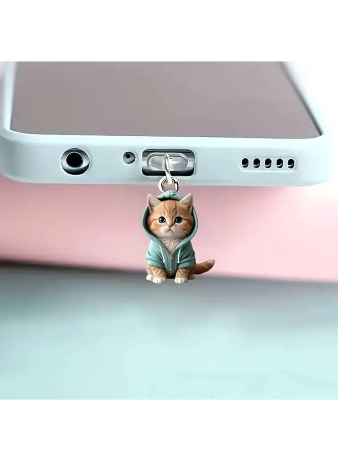 Pink 3pcs Cute Cat Acrylic Dust Plugs for iPhone Charging Ports Dustproof - Image 5