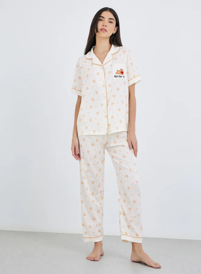 Take Two Take Two Pack of 3 - Bear Print Cotton Shirt, Pants and Shorts