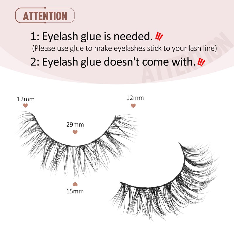 Onlyall Natural Lashes Wispy Lashes Natural Look False Eyelashes Soft Fake Eyelashes 7 Pairs D-K38 - Image 2