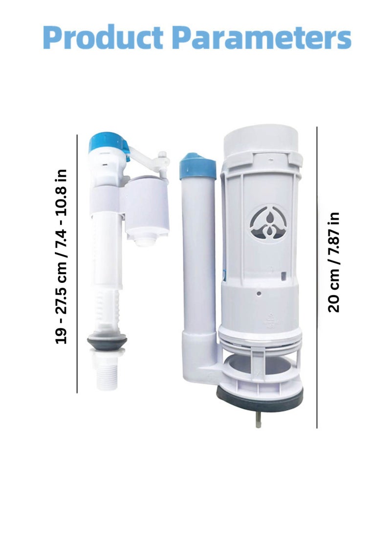 MODI Universal Toilet Flush Repair Kit – Adjustable Dual Flush Valve & Fill Valve Set, Water-Saving Toilet Tank Fixer, Easy DIY Installation for All Standard Cisterns - Image 3
