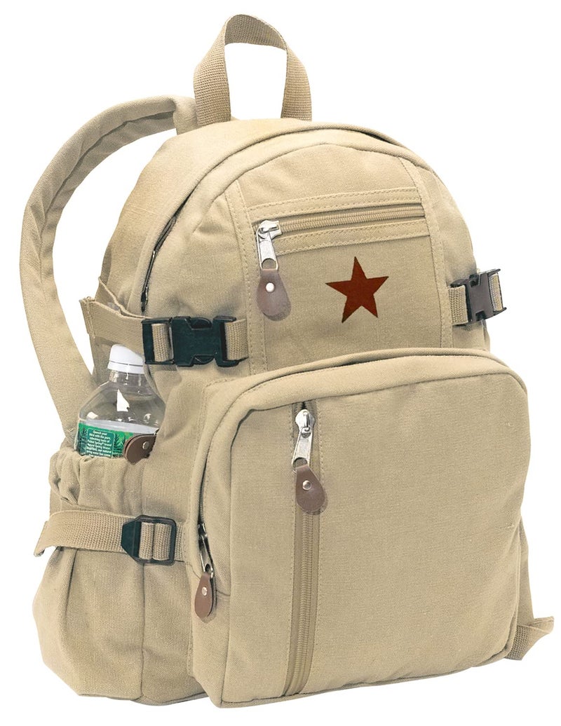 Rothco Khaki Vintage Star Back Pack with Red Star 9162 - Image 1
