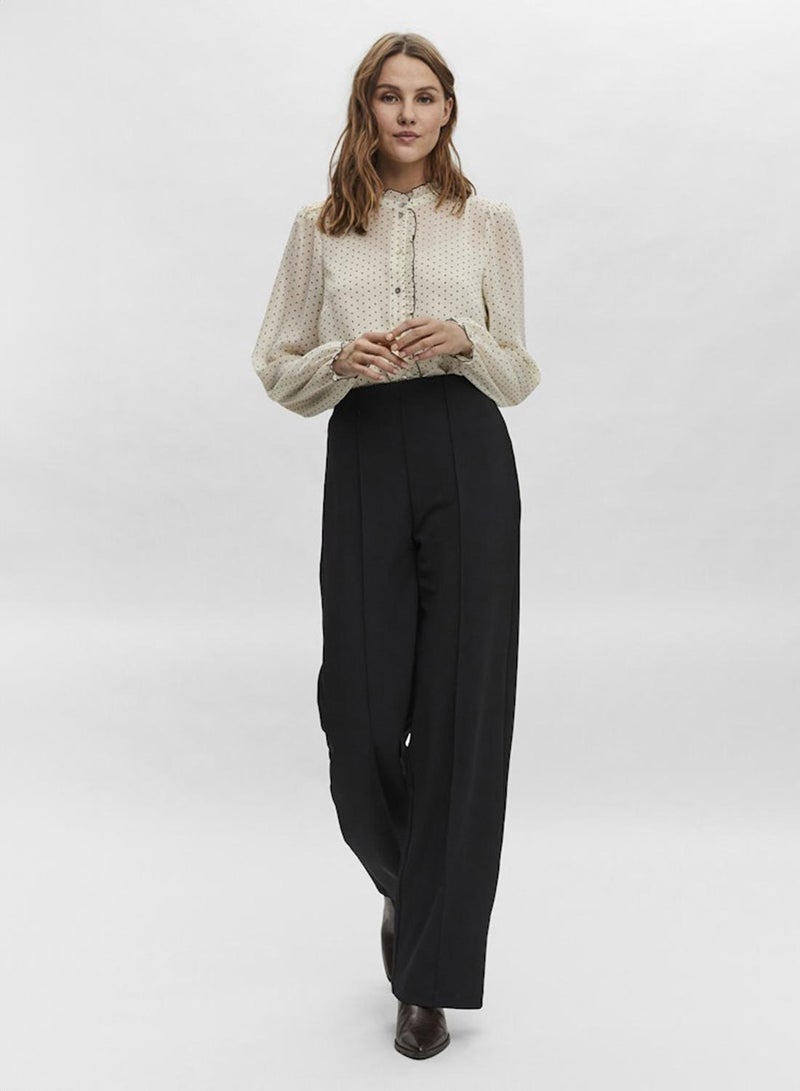 VERO MODA بنطال Vmbecky Hw واسع بخصر مرن Noos - Image 1