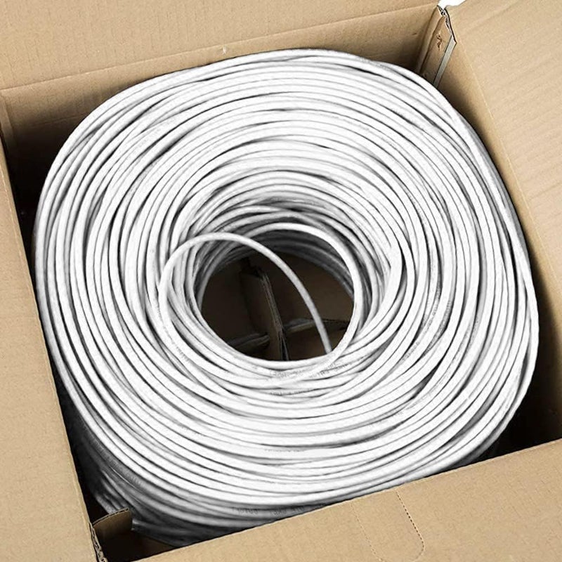 Cmple - Cat5e Plenum Cable 1000ft, CMP, White, 350MHz Gigabit Ethernet Solid Network Internet Bulk UTP - Image 4