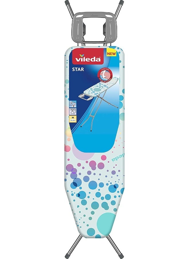 Vileda Ironing Board Star - Smooth and comfortable ironing, Two Layers, Non-Slip Feet- Blue - Image 2