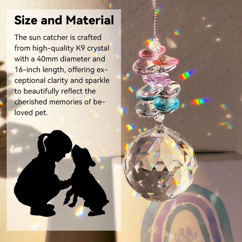 AMETHUARTZ Cat Memorial Suncatcher - Lost of Cat Bereavement Gift Idea, Pet Loss Sympathy Gifts, Thoughtful Cats Remembrance Sun Catcher, Passing Away Remembrance Memory Gift - Image 3