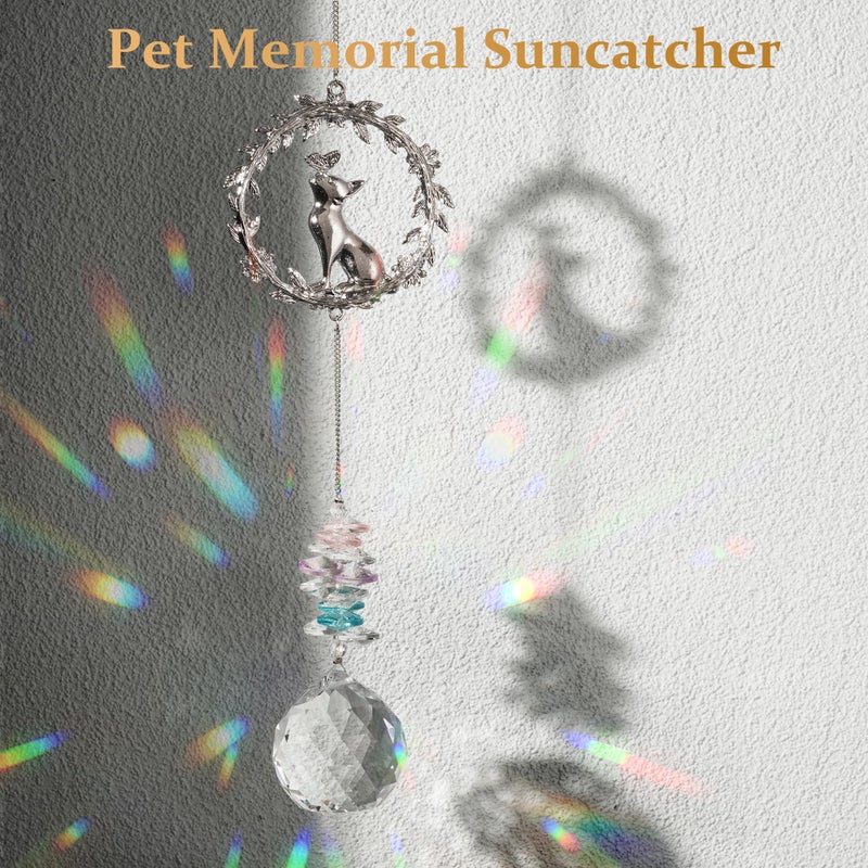 AMETHUARTZ Cat Memorial Suncatcher - Lost of Cat Bereavement Gift Idea, Pet Loss Sympathy Gifts, Thoughtful Cats Remembrance Sun Catcher, Passing Away Remembrance Memory Gift - Image 2