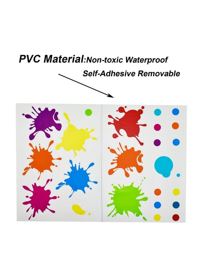 Maydahui Multicolor Paint Splatter Wall Decals Splatter And Splotches Wall Sticker (47 X 47 Inch) Peel & Stick Removable Ink Paint Art Decor For Kids Bedroom Kindergarten Nursery Classroom - Image 5