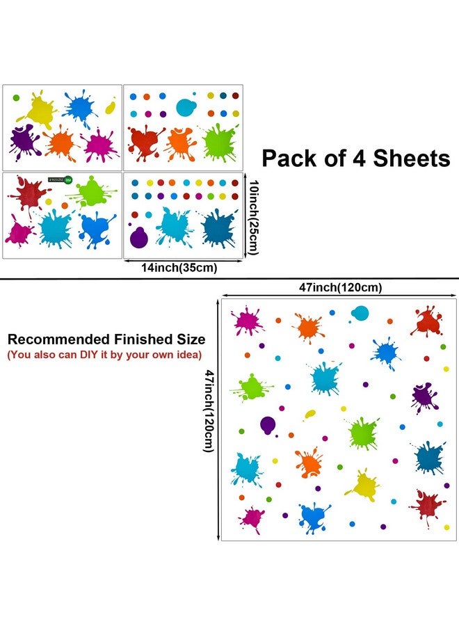 Maydahui Multicolor Paint Splatter Wall Decals Splatter And Splotches Wall Sticker (47 X 47 Inch) Peel & Stick Removable Ink Paint Art Decor For Kids Bedroom Kindergarten Nursery Classroom - Image 3
