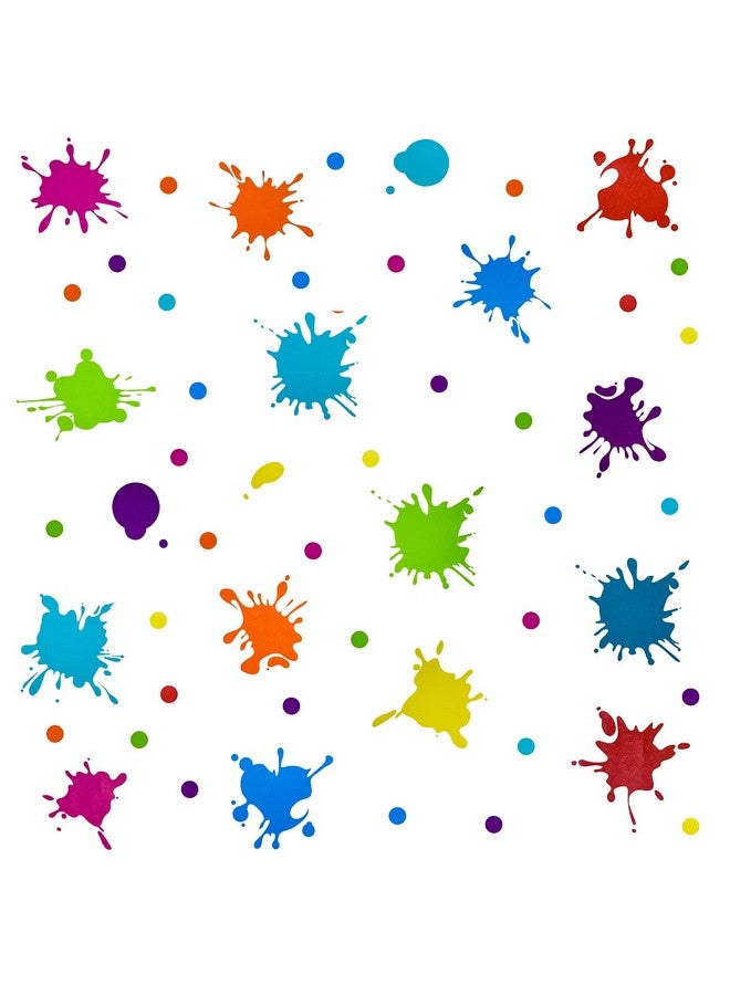 Maydahui Multicolor Paint Splatter Wall Decals Splatter And Splotches Wall Sticker (47 X 47 Inch) Peel & Stick Removable Ink Paint Art Decor For Kids Bedroom Kindergarten Nursery Classroom - Image 2