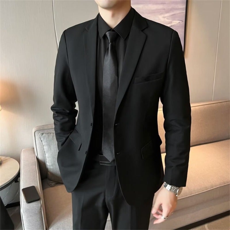 Men's Suit Wedding Groom Formal Blazer Slim Fit Best Man Jacket Casual Office Outerwear - Image 2