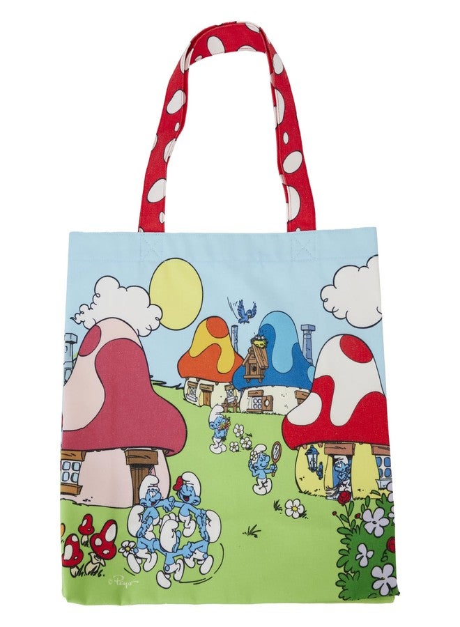 Loungefly Lafig Smurfs Village Life Cotton Canvas Tote Bag