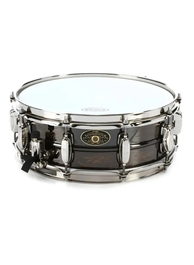 TAMA KA145N | Kenny Aronoff Trackmaster Signature | Snare Drum | Nickel-Plated Brass Shell | 14" x 5" | Die-Cast Hoops | Engraved Black Nickel Over Brass