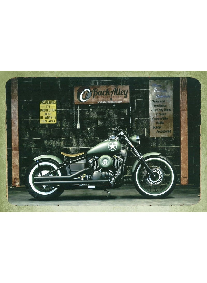 ALCOACH Wall Art Canvas – Classic Military Motorcycle Design - Image 4