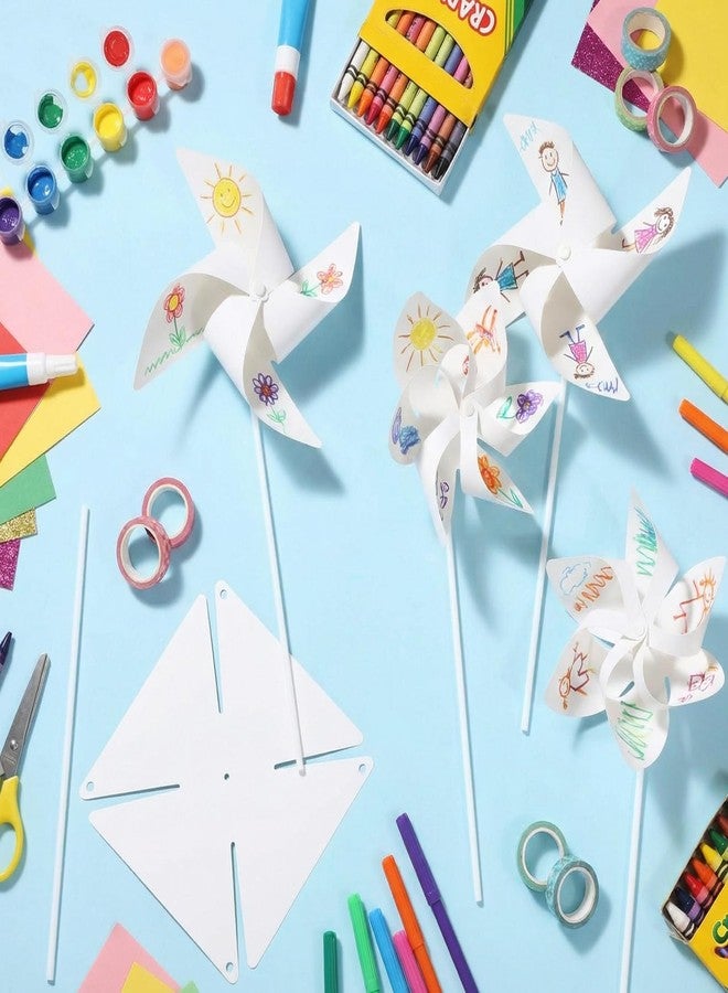 Arrowbash 48 Pack DIY Paper Pinwheels Bulk for Kids Unfinished Blank Pinwheel Kit for Boys Girls Color Your Own Paper Windmills for Spring Summer School Group Activities Art Projects Party Favors - Image 4