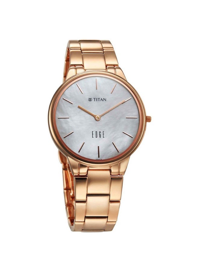 TITAN Edge Metal Ladies Allure Quartz Analog Watch 2734WM01 – Mother of Pearl Dial, Rose Gold Stainless Steel Strap - Image 2
