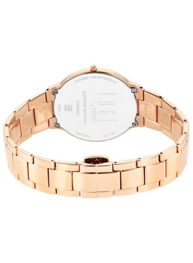 TITAN Edge Metal Ladies Allure Quartz Analog Watch 2734WM01 – Mother of Pearl Dial, Rose Gold Stainless Steel Strap - Image 5