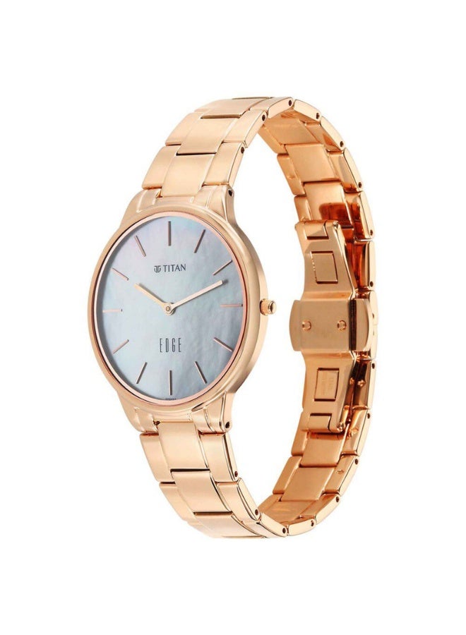 TITAN Edge Metal Ladies Allure Quartz Analog Watch 2734WM01 – Mother of Pearl Dial, Rose Gold Stainless Steel Strap - Image 3