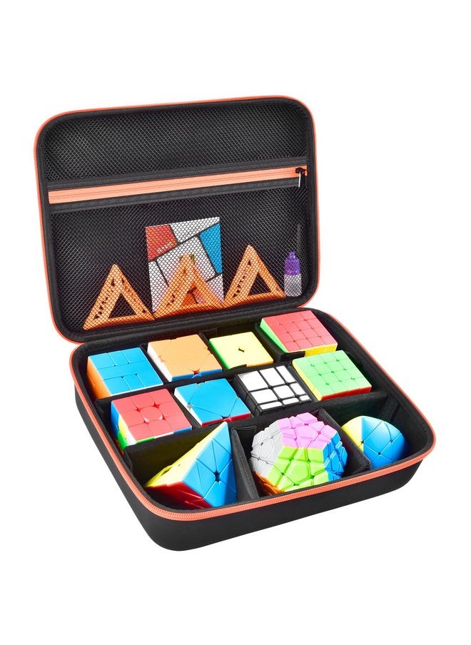 Grapsa - Speed Cube Storage Case Bag Compatible With Rubik’S/ For Jurnwey/ For Coolzon Euclidean Cube Retro Brain Teaser Fidget Toy. Carrying Holder With Mesh Pocket Fits For Cube Stand/ Tutorial (Box Only) - Image 1