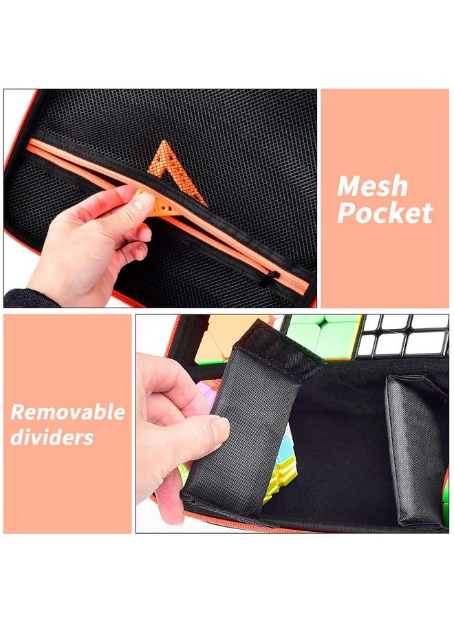 Grapsa - Speed Cube Storage Case Bag Compatible With Rubik’S/ For Jurnwey/ For Coolzon Euclidean Cube Retro Brain Teaser Fidget Toy. Carrying Holder With Mesh Pocket Fits For Cube Stand/ Tutorial (Box Only) - Image 1