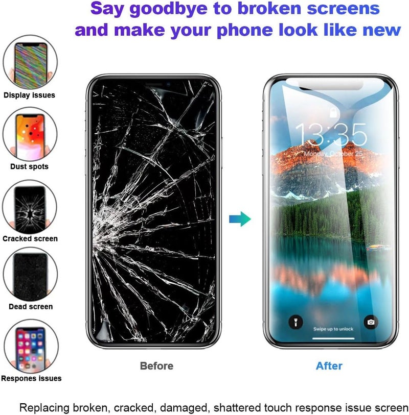 EFAITHFIX Store for iPhone 12 Mini Screen Replacement 5.4 Inch LCD Screen 3D Touch Display Full HD Digitizer Frame Assembly (A2176,A2398,A2399,A2400) with Repair Tools Screen Protector Waterproof Adhesive - Image 5