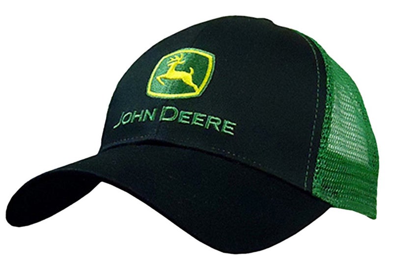 John Deere Embroidered Logo Mesh Back Baseball Hat - One-Size - Men's - Black - Image 5