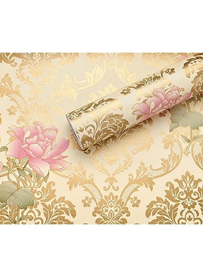 HOMEMATES HOMEMATES Self-Adhesive Wallpaper Waterproof Old Furniture Vinyl Stickers Wooden Door Wardrobe Desktop PVC Wall Papers 45 X 304 CM- (Lotus Flower)  - Image 1