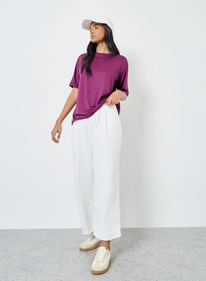 Take Two Take Two Women Purple Oversized T-Shirt