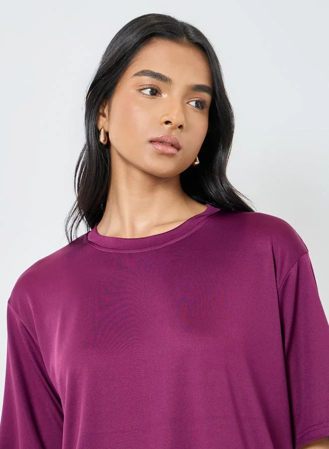 Take Two Take Two Women Purple Oversized T-Shirt