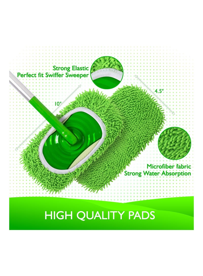 سيوسي أقمشة ممسحة مايكروفايبر قابلة لإعادة الاستخدام متوافقة مع ممسحة سويفر، 4 قطع من قماش التنظيف الرطب، ممسحة قابلة للغسيل، حل صديق للبيئة لتنظيف الأرضيات، إعادة تعبئة ممسحة لتنظيف المنزل (الممسحة غير م - Image 5