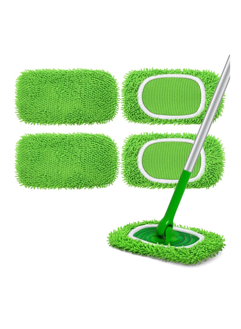 سيوسي أقمشة ممسحة مايكروفايبر قابلة لإعادة الاستخدام متوافقة مع ممسحة سويفر، 4 قطع من قماش التنظيف الرطب، ممسحة قابلة للغسيل، حل صديق للبيئة لتنظيف الأرضيات، إعادة تعبئة ممسحة لتنظيف المنزل (الممسحة غير م - Image 1