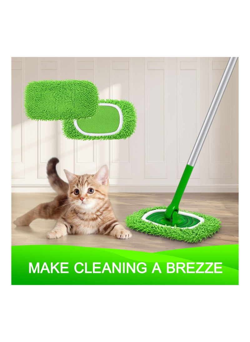 سيوسي أقمشة ممسحة مايكروفايبر قابلة لإعادة الاستخدام متوافقة مع ممسحة سويفر، 4 قطع من قماش التنظيف الرطب، ممسحة قابلة للغسيل، حل صديق للبيئة لتنظيف الأرضيات، إعادة تعبئة ممسحة لتنظيف المنزل (الممسحة غير م - Image 4