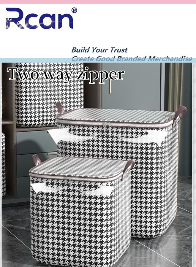 Rcan 4 PCS 180L Large Storage Bags Waterproof Clothes Storage Bins Foldable Closet Organizers Storage Containers with Durable Handle and Zipper for Clothing Blanket Comforters Bed Sheets Pillows and Toys - Image 2