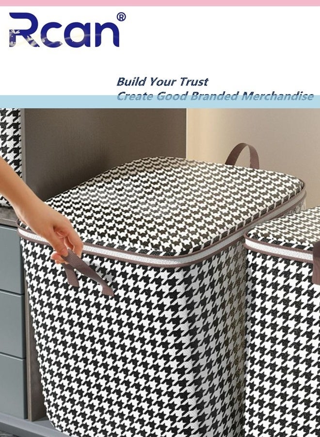 Rcan 4 PCS 180L Large Storage Bags Waterproof Clothes Storage Bins Foldable Closet Organizers Storage Containers with Durable Handle and Zipper for Clothing Blanket Comforters Bed Sheets Pillows and Toys - Image 3