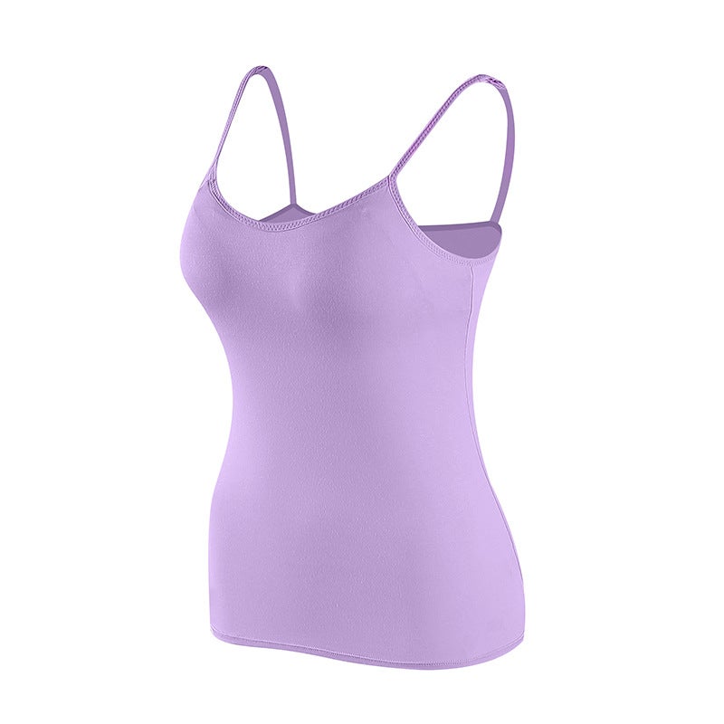 Japanese And Korean Style Camisole Women'S Modal Fixed Cup Non-Wearing Bra Yoga Sports Dance Girl'S Base Underwear - Image 1
