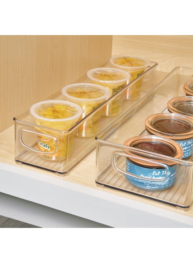إنترديزاين صندوق تخزين بلاستيكي خالٍ من مادة BPA من آي ديزاين للمطبخ والمخزن، منظم للثلاجة والفريزر بمقابض سهلة الإمساك - 16 بوصة × 4 بوصة × 3 بوصة، شفاف - Image 4