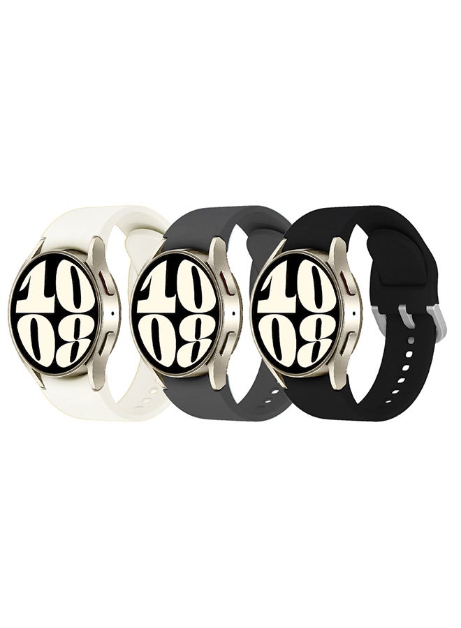 CATANES 3 Pack For Samsung Galaxy Watch 6/6 Classic 20mm Silicone Band Flexible and Durable Replacement Sport Strap - Image 2