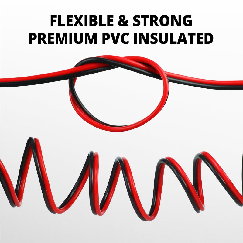 NAOEVO 10 Gauge Wire 50FT, 2 Conductors Electrical Wire Red Black Cable, Flexible/Low Voltage/PVC 10 AWG Copper Clad Aluminum Extension Cord for Speaker, LED Strips, Automotive 12V/24V DC - Image 5