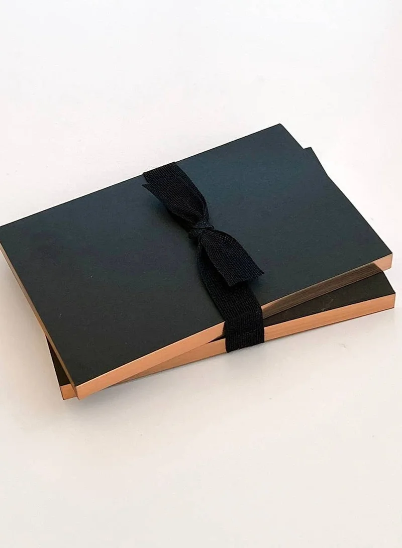 The Saffron Souk Little Black Notebooks with Rose Gold Edging (set of 2)